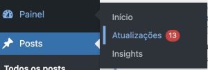 Painel > atualizações 