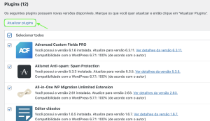 Demonstração dos últimos passos para a atualização