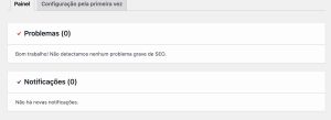 Painel geral do Yoast SEO
