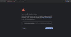Exemplo da tela de um site não seguro