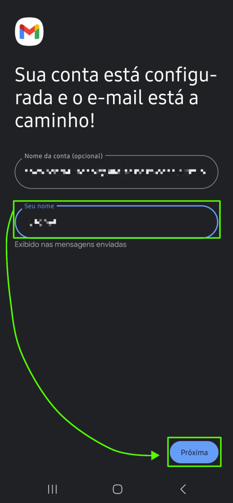 Representação do campo específico que precisa ser preenchido