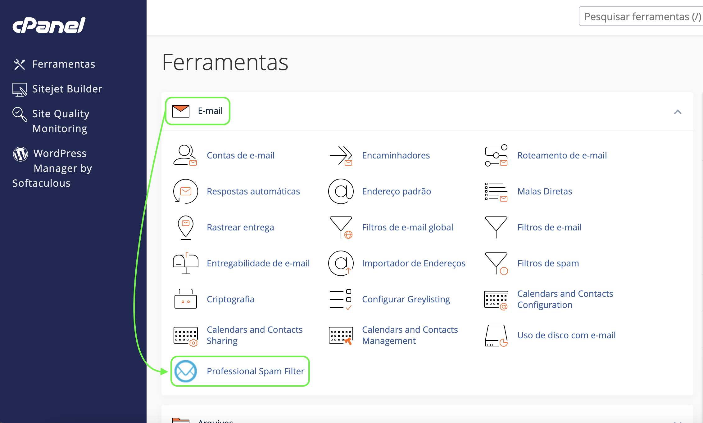 Representação da localização do Spam Experts