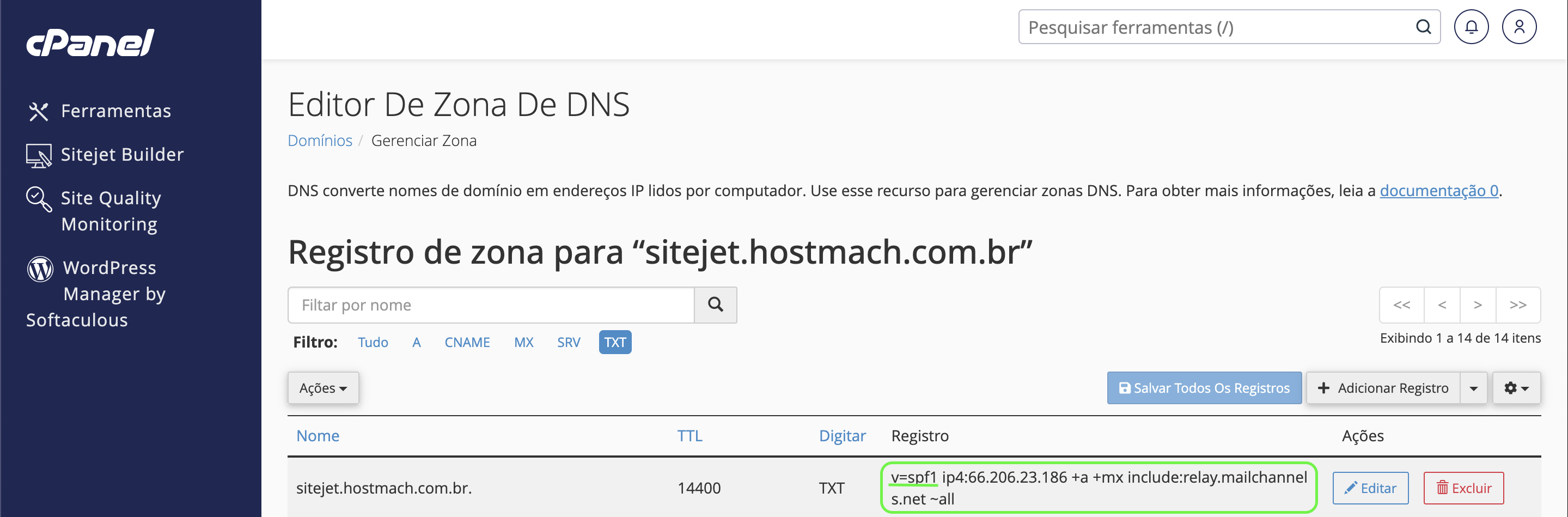 Representação da localização do SPF