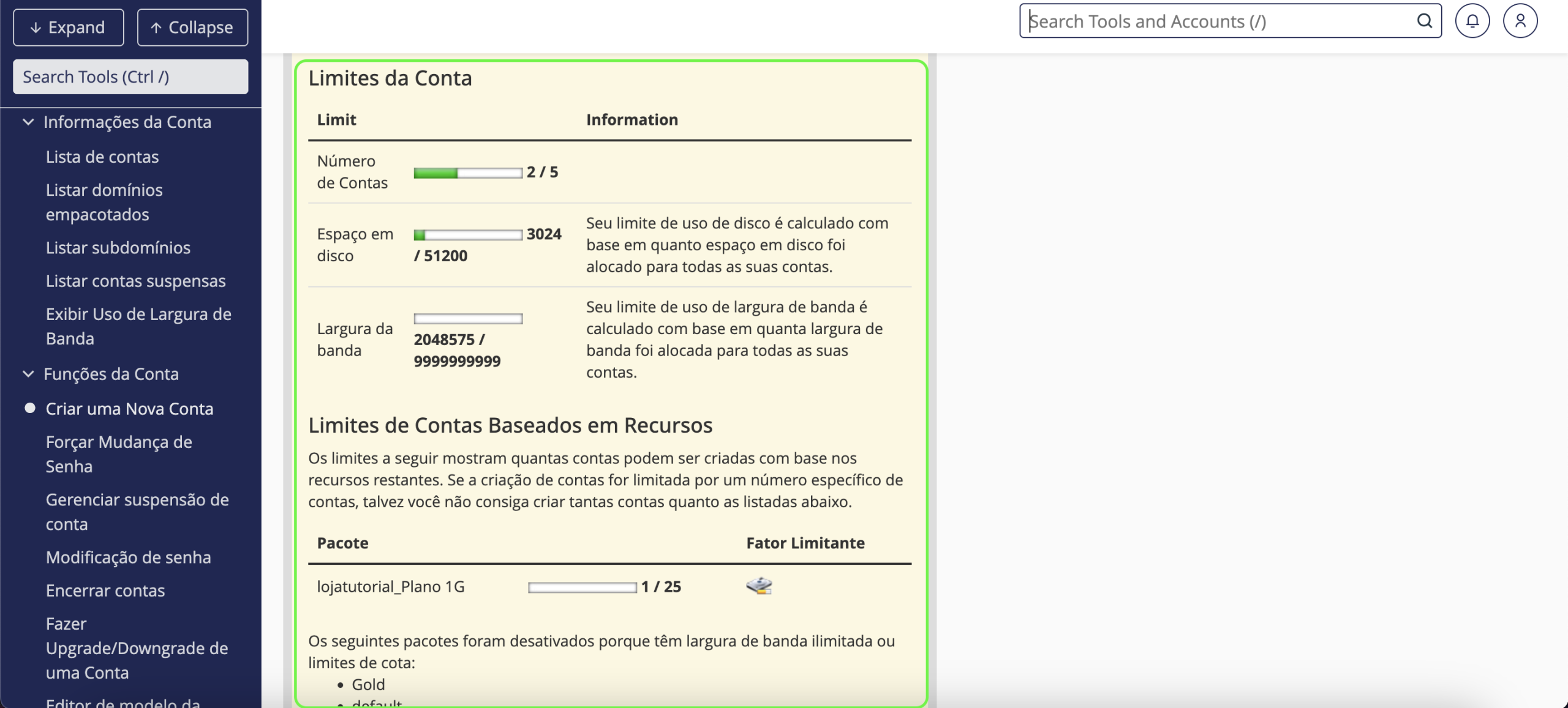 Representação da sessão dos limites da revenda