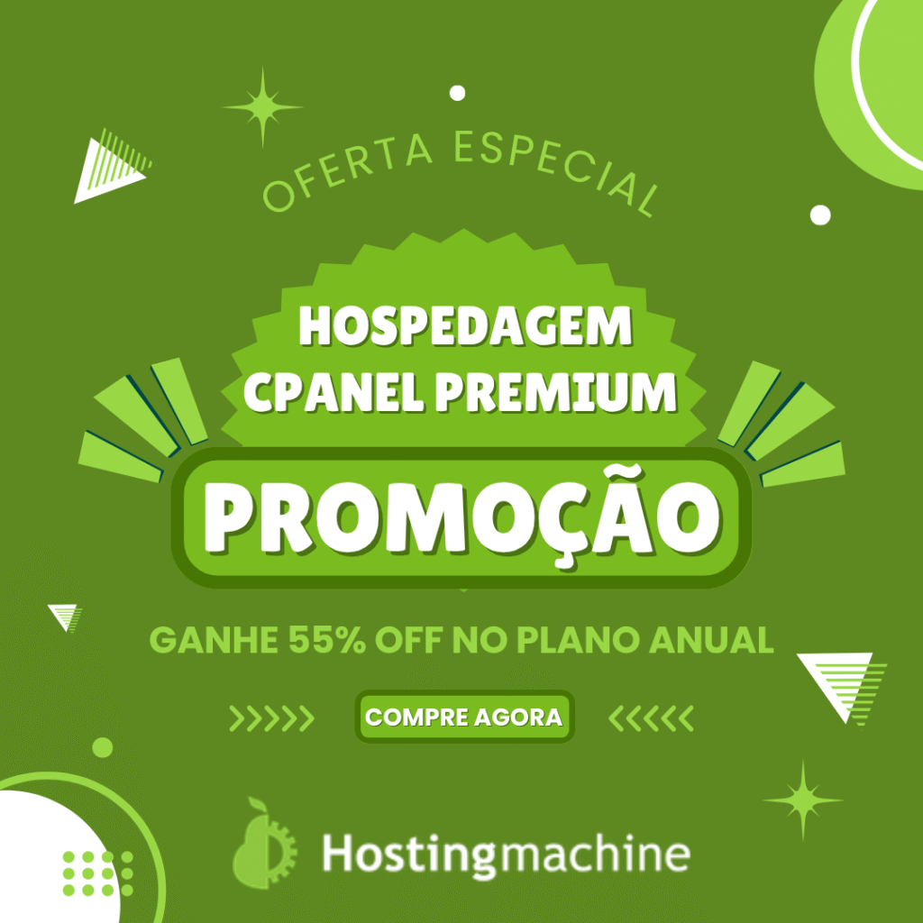 Promoção hospedagem cPanel Premium Hosting Machine