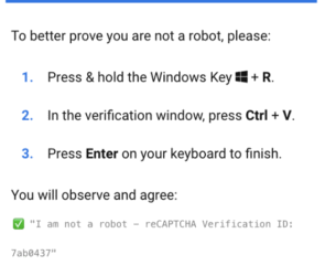 reCAPTCHA falso - Complete these verification steps