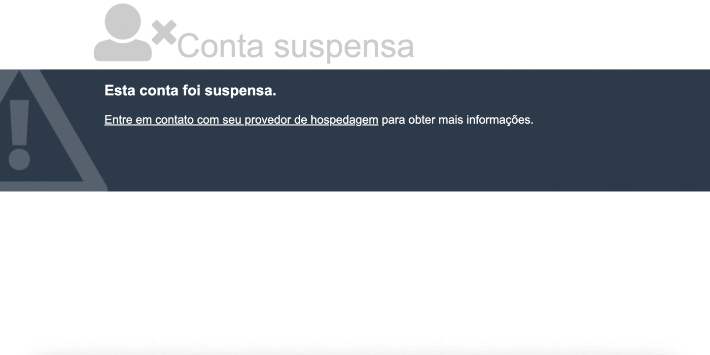 Por que minha hospedagem foi suspensa?